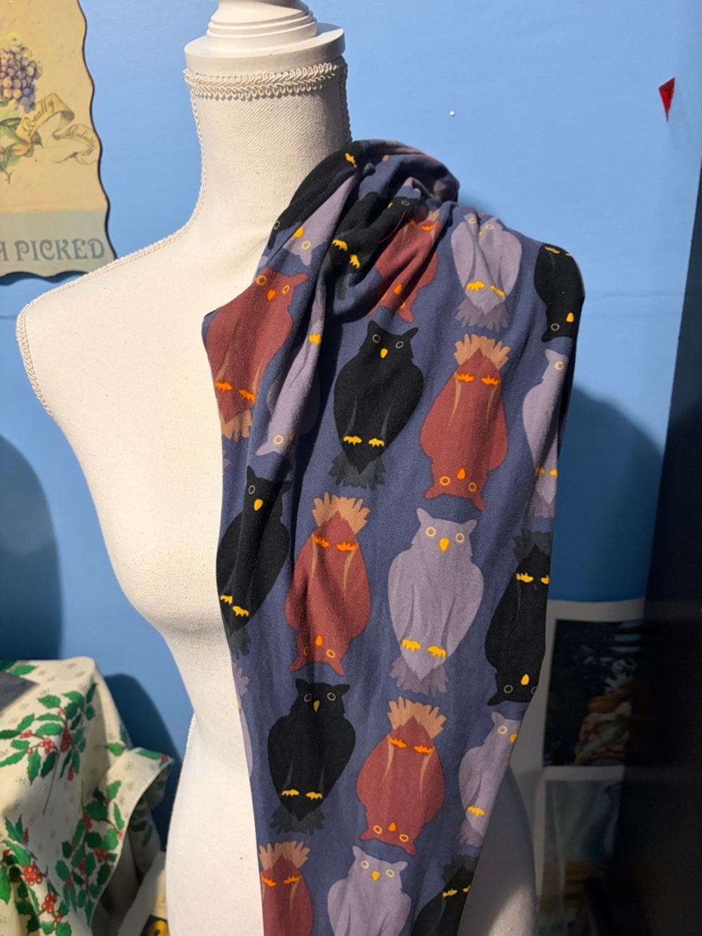 LuLaRoe Owl Print Leggings in Purple, Black, Rust, Yellow